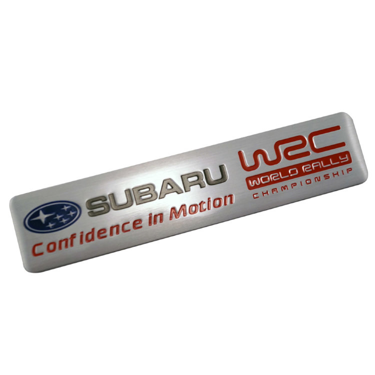 Металлический значок на клеевой основе Subaru WRC 12*2,6 см