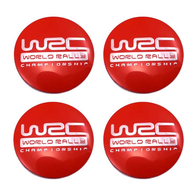 Стикеры для колпачков на диски WRC 56 мм красные