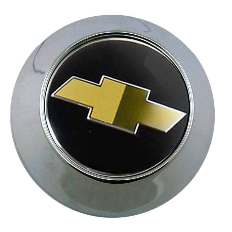 Колпачок на диски Chevrolet 60/56/9 конус хром с золотым лого
