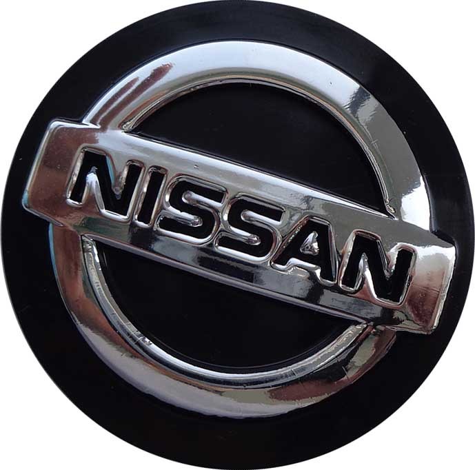 Колпачок на диски Nissan 65/60/12, черный и хром