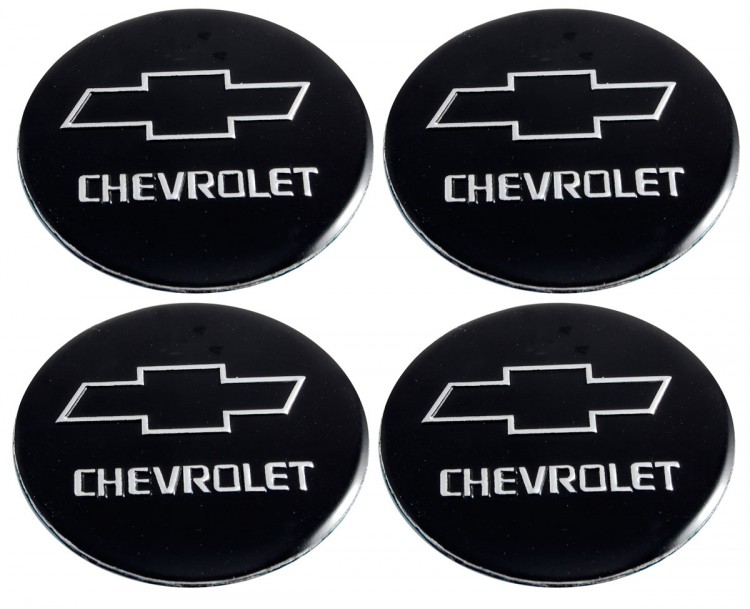 Наклейки на диски Chevrolet60 мм black металл auto sport