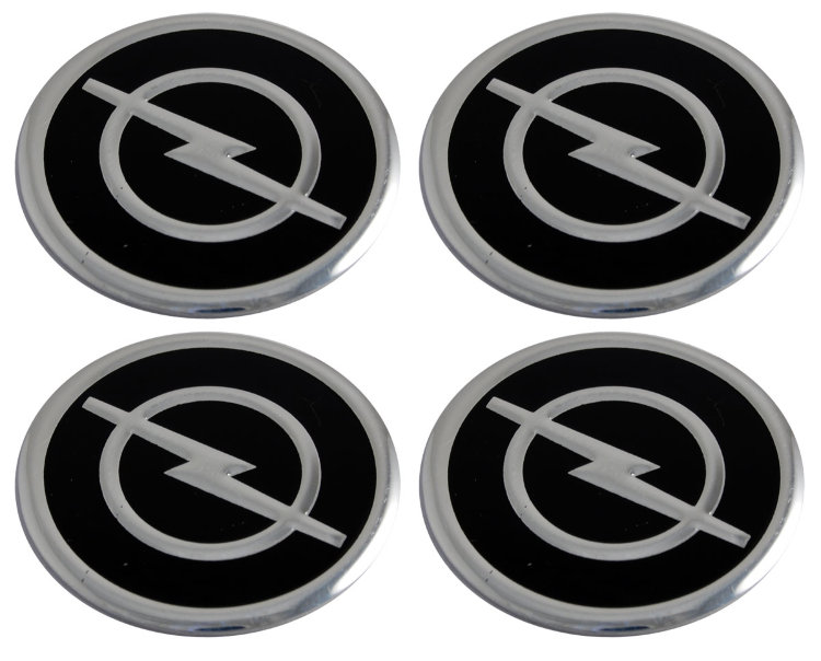 Наклейки на диски Opel black металл 60 мм 