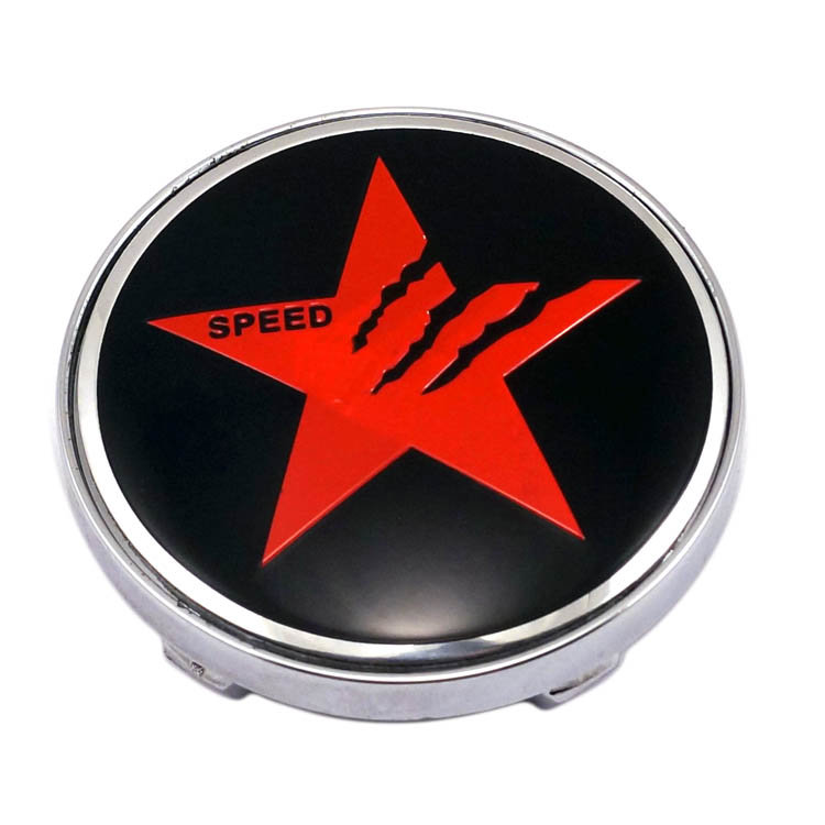 Заглушка литого диска со стикером звезда Speed 60/56/9 red-black