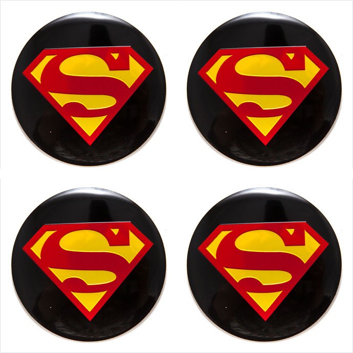 Наклейки на диски Superman черные сфера 56 мм
