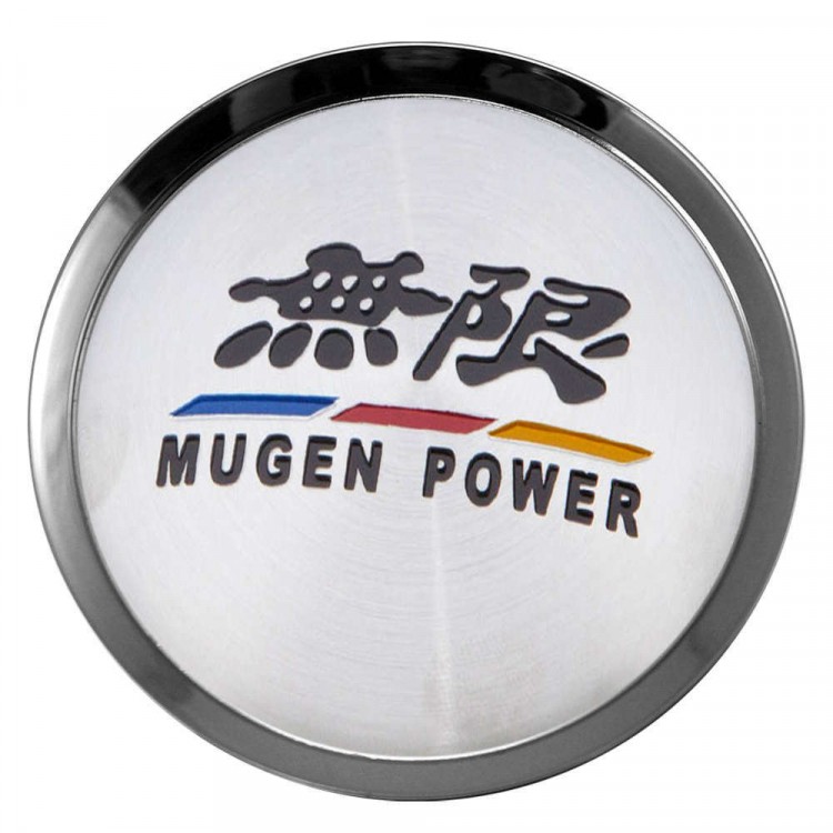 Заглушки для диска со стикером Mugen Power (64/60/6) хром и черный