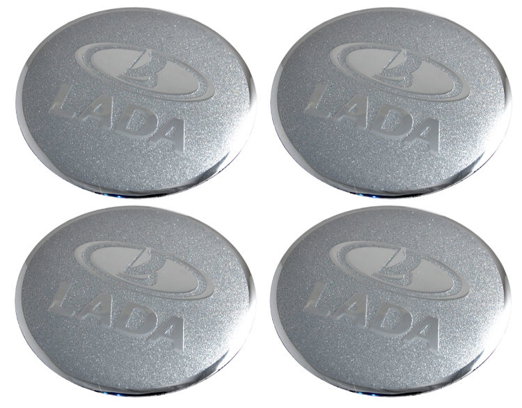 Наклейки на диски Lada silver тюнинговые 56 мм 