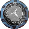Колпачок на диски Mercedes 64/56/9 черный-хром конус