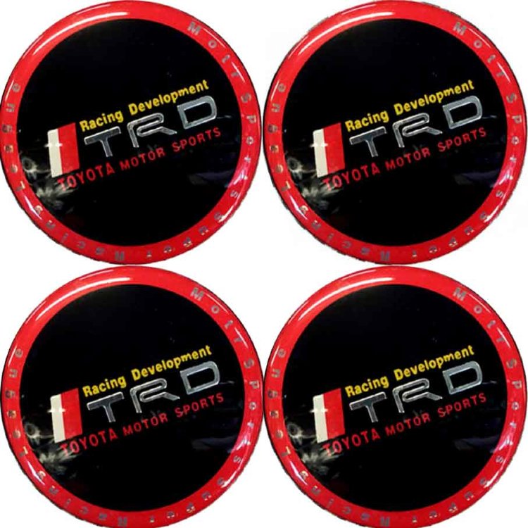 Наклейки на диски Toyota TRD black-red сфера 56 мм 