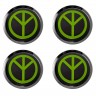 Заглушки для диска со стикером Пацифик (64/60/6) черный зеленый 