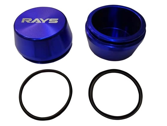 Заглушка литого диска Rays 56-58 мм металл конус BLUE