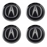 Заглушки для диска со стикером Acura (64/60/6) хром и черный