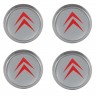 Колпачки на диски ВСМПО со стикером Citroen 74/70/9 хром и красный 