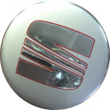 Колпачок на диски Seat 63/57/13 серебро-хром-красный