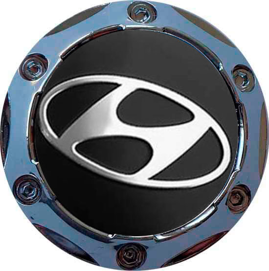 Колпачок на диски Hyundai 64/56/9 хром-черный конус