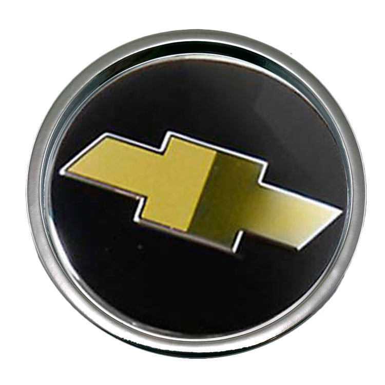 Колпачок на диски Chevrolet 50/45/7 конус хром с золотым лого  