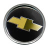 Колпачок на диски Chevrolet 50/45/7 конус хром с золотым лого  
