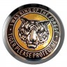 Заглушки для диска со стикером Protect Tiger (64/60/6) хром черный