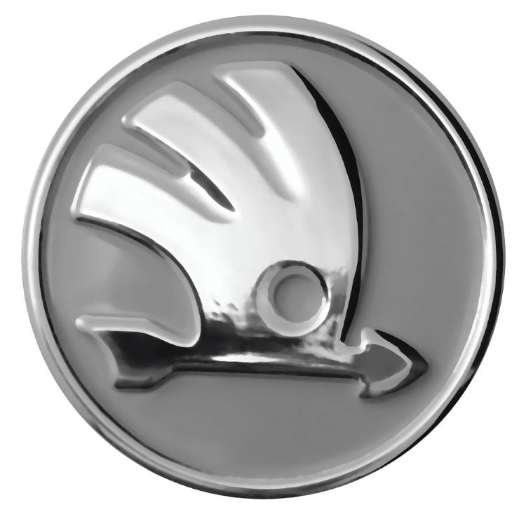 Колпачок в литой диск Шкода / Skoda 56/51/11 молочно-серый и хром