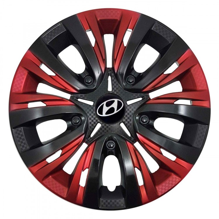 Колпаки колесные Hyundai Lion Carbon Red Mix 15