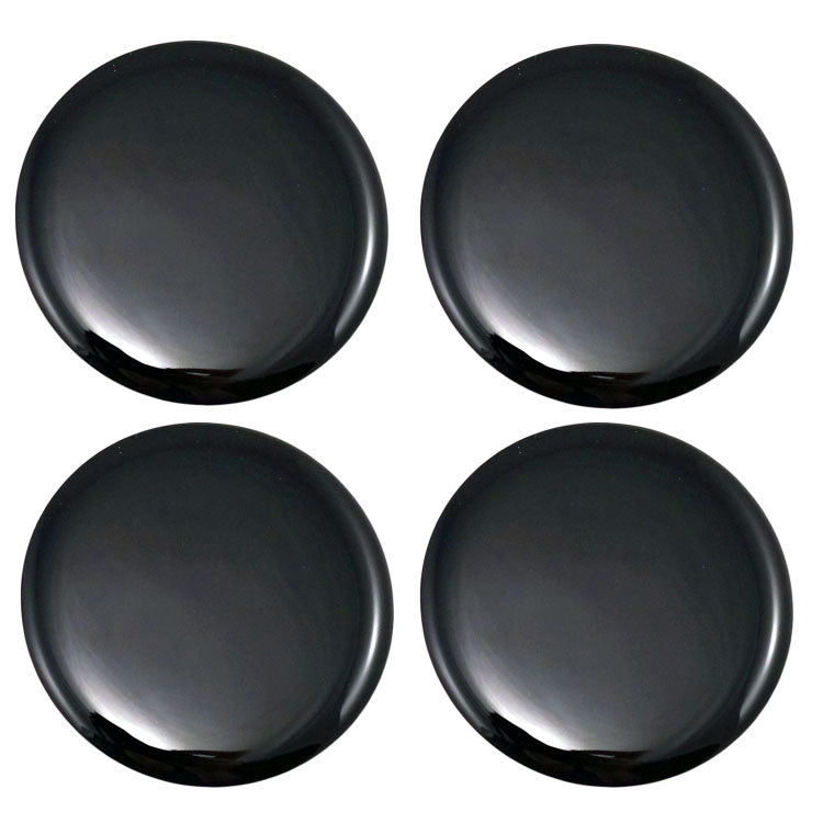 Стикеры для колпачков на диски 45 мм силиконовые черные глянцевые