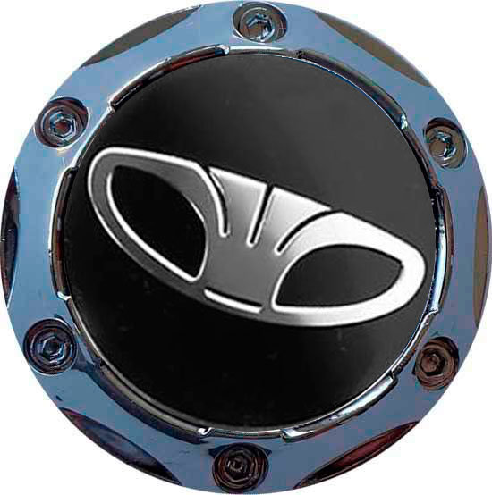 Колпачок на диски Daewoo 64/56/9 черный-хром конус