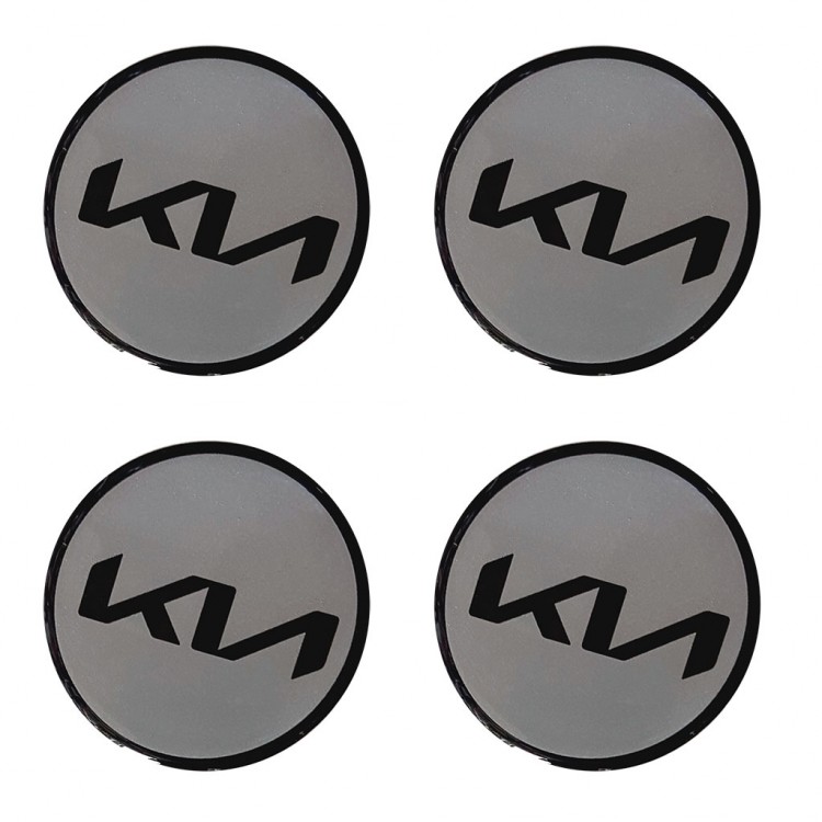 Наклейки на диски KIA 55 мм светлые силикон новый логотип