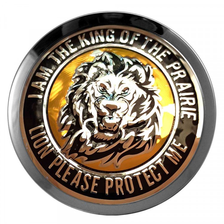 Заглушки для диска со стикером Protect Lion (64/60/6) хром черный