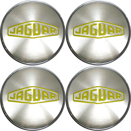 Колпачки на диски Jaguar 60/56/9, желтый и хром