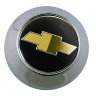 Колпачок на диски Chevrolet 69/65/10 конус хром с золотым лого 
