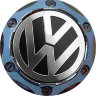 Колпачок на диски Volkswagen 64/56/9 черный-хром конус   