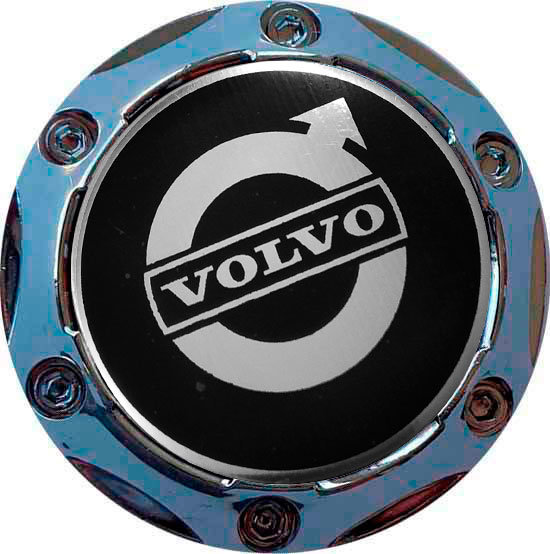 Колпачок на диски Volvo 64/56/9 хром-черный конус