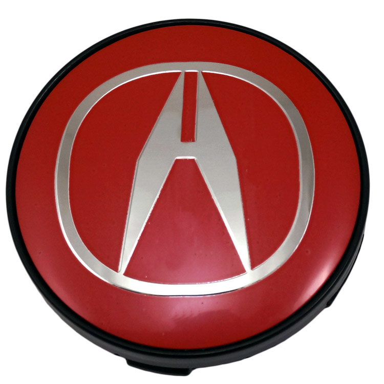 Заглушки для дисков Acura 60/56/9, цвет - красный