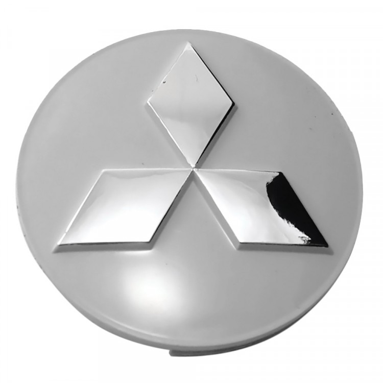 Заглушка диска Mitsubishi иджица 60/57/13 молочно-серый и хром 