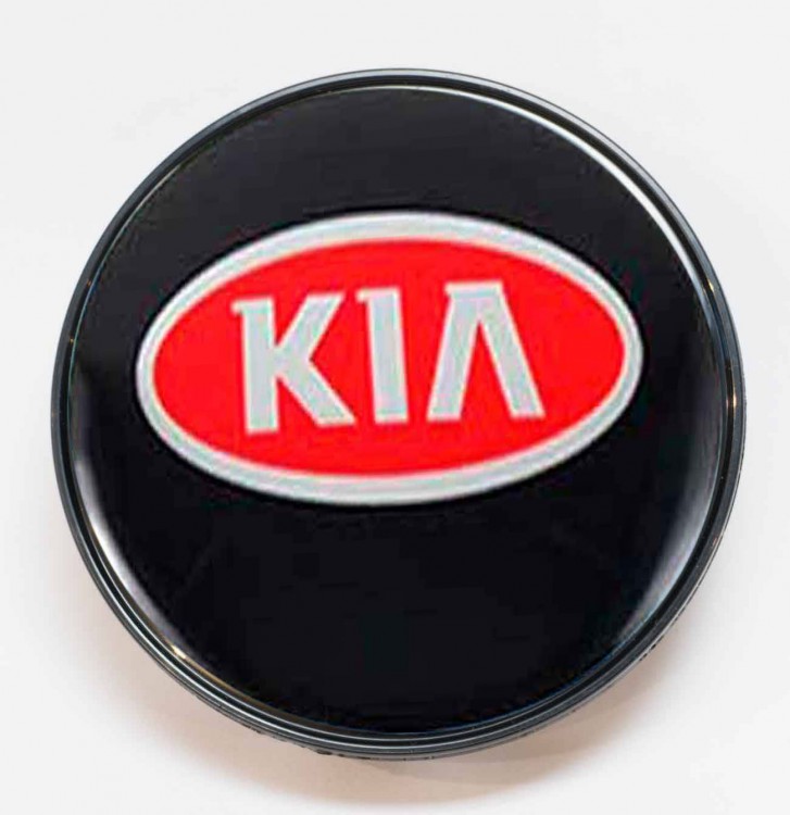 Заглушка литого диска KIA 67/56/16 черный с красным 