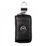 Чехол для ключей Opel кожаный фактурный на молнии черный