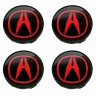Колпачки на диски Acura 60/56/9  красный/черный