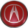 Колпачки на диски Acura 60/56/9 красный+хром