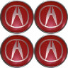 Комплект ступичных колпачков
Acura 60/56/9,хром+красный