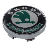 Колпачок на диски Skoda 60|56|9 черный-зеленый-хром