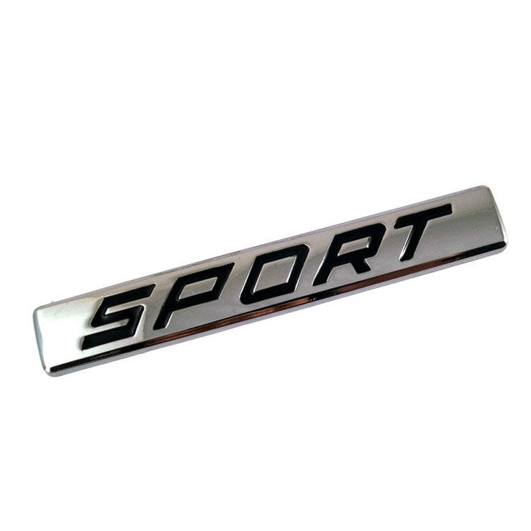 Объемный шильдик Sport 93*13 мм хром+черный