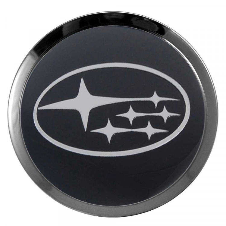 Заглушки для диска со стикером Subaru (64/60/6) хром и черный
