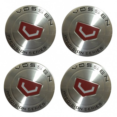 Наклейки на диски Vossen 60 мм silver-red сфера 