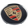 Колпачки на диски 62/56/8 хром со стикером Porsche черный 