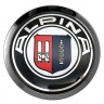 Заглушки для диска со стикером BMW Alpina (64/60/6) хром и черный