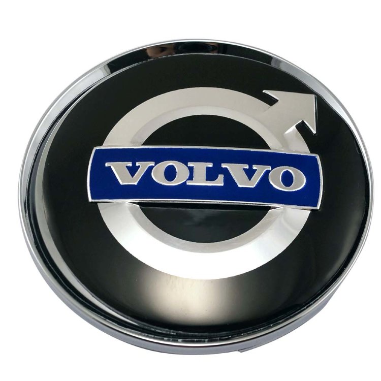 Колпачок в литой диск Volvo (63/58/8) хром+черный+синий 