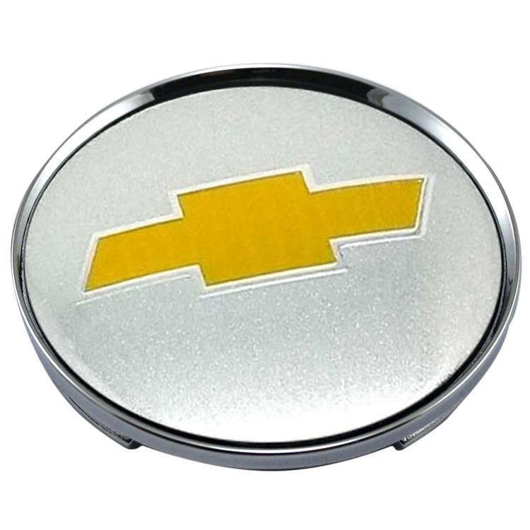 Колпачок на диск Chevrolet 59/50.5/9 хром и желтый  
