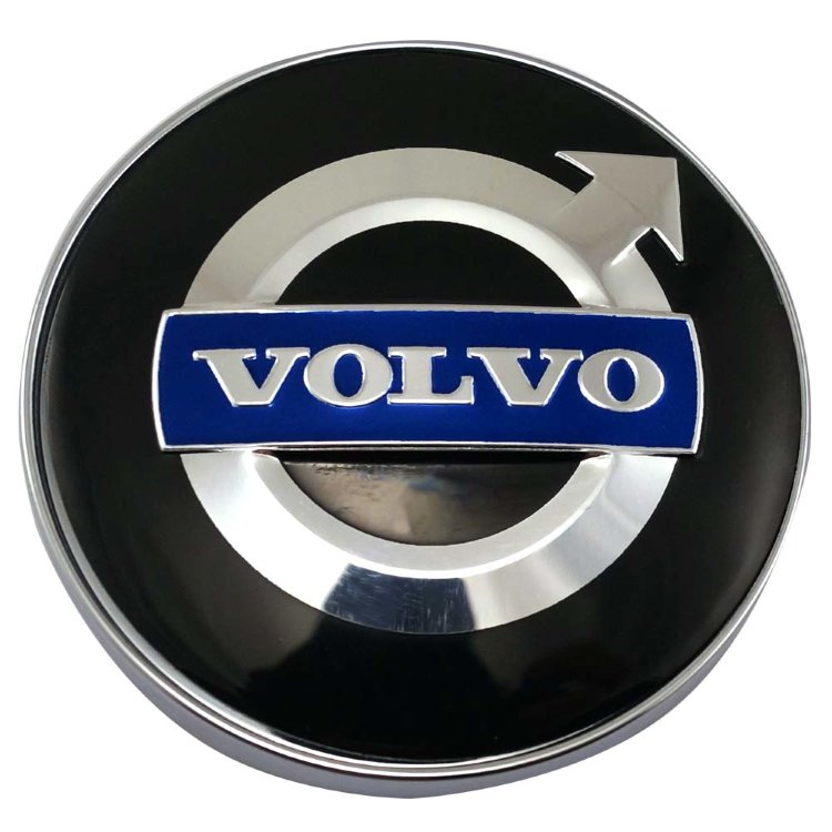 Хромированный колпачок с черным стикером Volvo 60/56/9