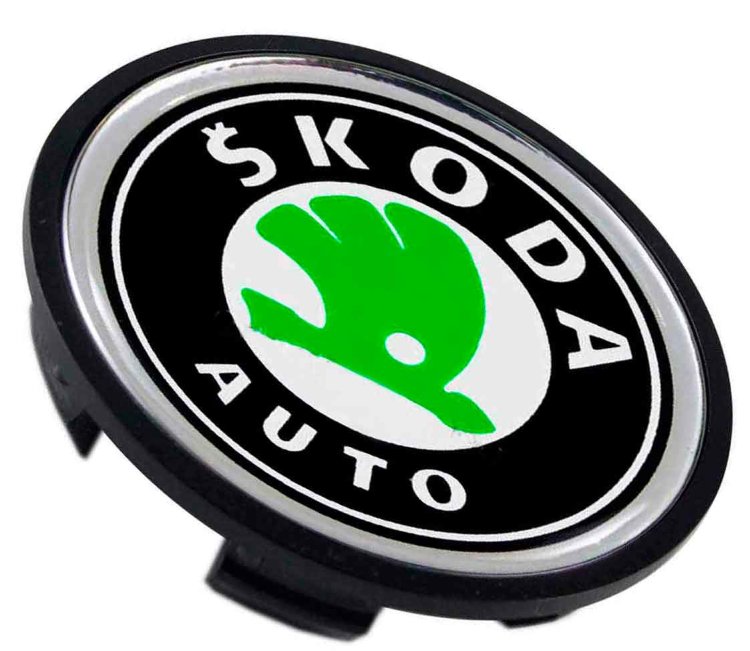 Колпачки в диски Skoda 82/73/16 черный-зеленый
