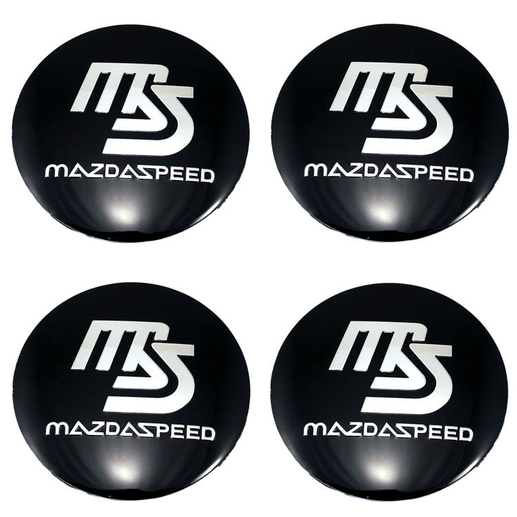 Стикеры на диски Mazdaspeed 56 мм сфера черный/хром