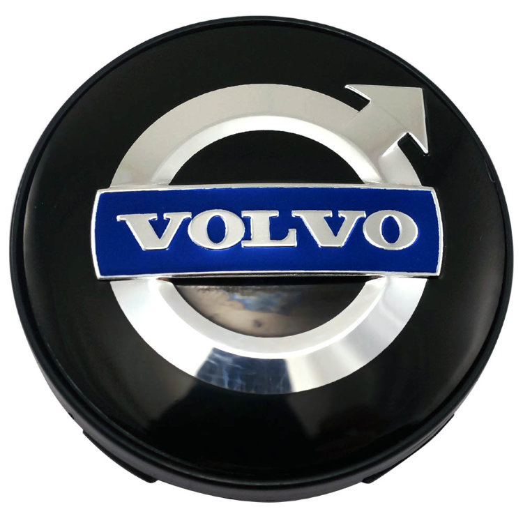 Колпачок ступицы Volvo 60/56/9 черный+хром+синий